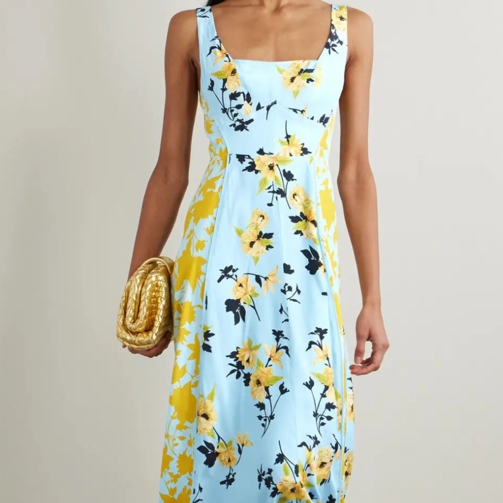 La Ligne Silk Floral Maxi Dress